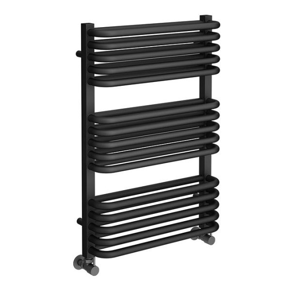 Monza 500 x 736 Anthracite Designer D Shaped Heated Towel Rail - Image 3