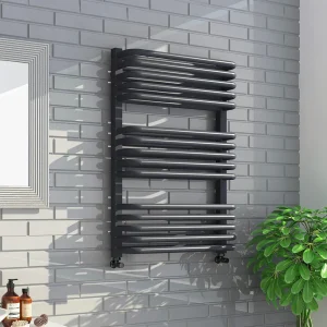 Monza 500 x 736 Anthracite Designer D Shaped Heated Towel Rail