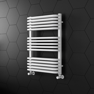Monza 500 x 750 White Designer D Shaped Heated Towel Rail