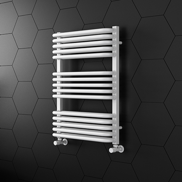 Monza 500 x 750 White Designer D Shaped Heated Towel Rail