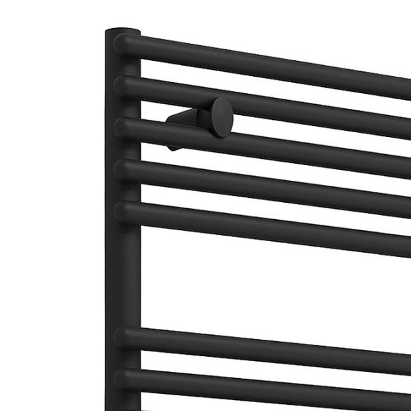 Monza Black 730 x 500 Round Bar Heated Towel Rail - Image 2