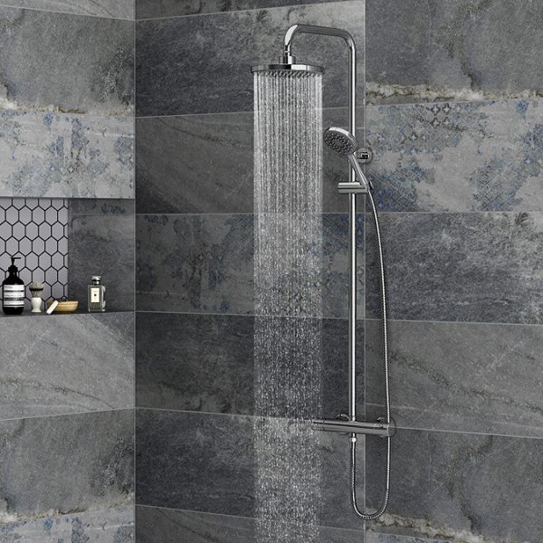 Monza Modern Round Thermostatic Shower Chrome - Image 2