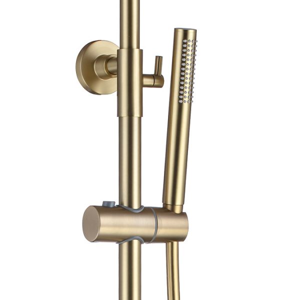 Arezzo Low Pressure Round Thermostatic Shower with Cool Touch   Brushed Brass - Image 4