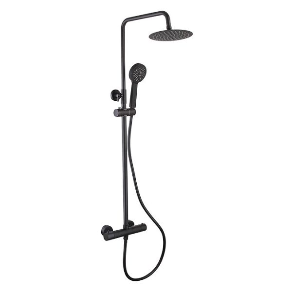 Arezzo Low Pressure Round Thermostatic Shower with Cool Touch   Matt Black - Image 2