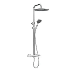 Monza Modern Round Thermostatic Shower (300mm Head   Chrome)
