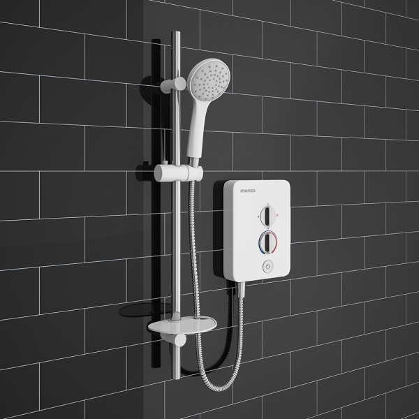 Monza 8.5kw Electric Shower   White/Chrome
