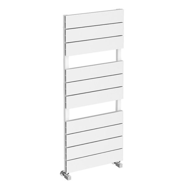 Monza White Aluminium Heated Towel Rail 1150 x 500mm Flat Panels - Image 3