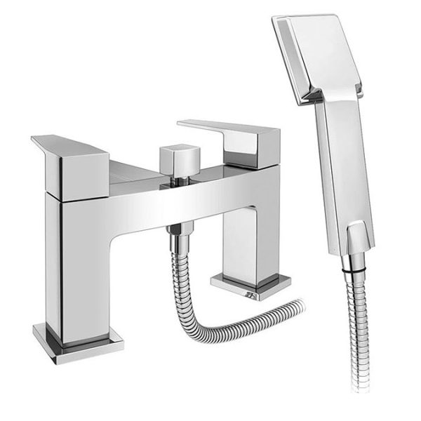 Monza Curved Modern Bath Shower Mixer Tap + Shower Kit - Image 2