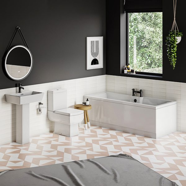 Monza 1700 x 700 Single Ended Bath with Curved Tap Ledge - Image 2