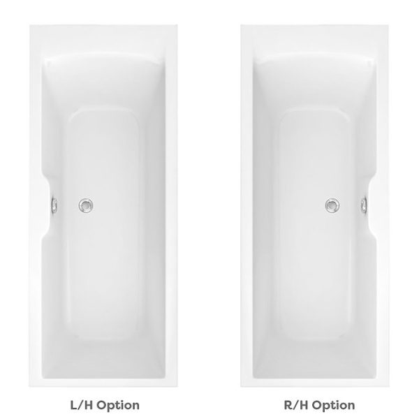 Monza 1800 x 800 Single Ended Bath with Curved Tap Ledge - Image 3