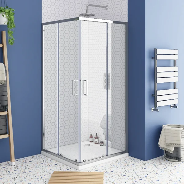 Monza 800 x 800mm Square Corner Entry Shower Enclosure without Tray