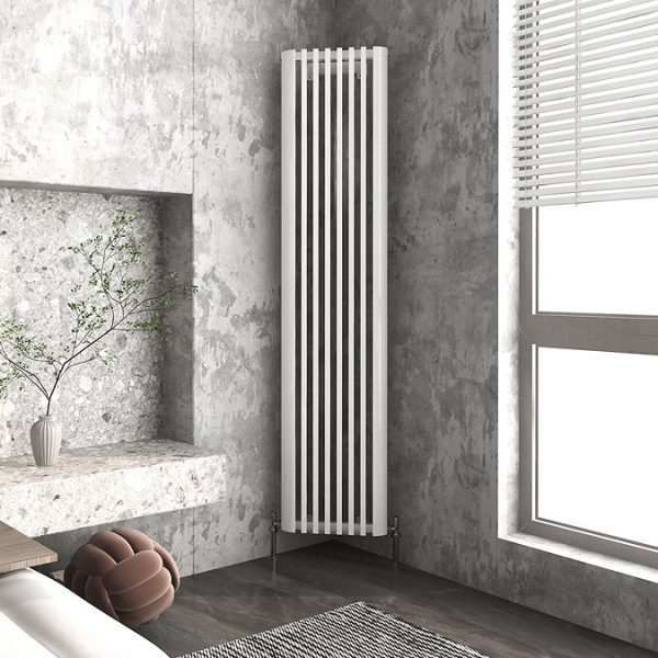 Monza White Corner Vertical Column Aluminium Radiator 1800 x 315mm - Image 2