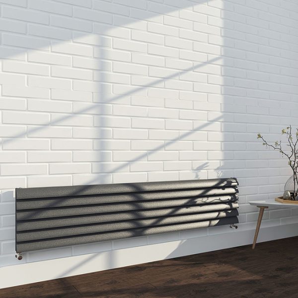 Monza 355 x 1600 Horizontal Anthracite Venetian Style Designer Radiator - Image 3
