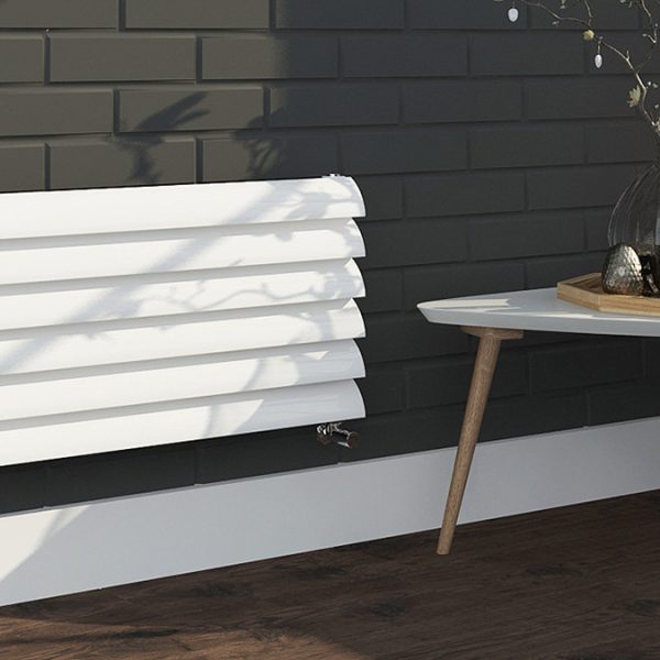 Monza 355 x 1600 Horizontal Venetian Style White Designer Radiator - Image 3