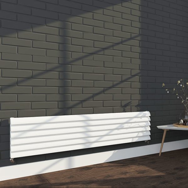 Monza 355 x 1600 Horizontal Venetian Style White Designer Radiator - Image 4