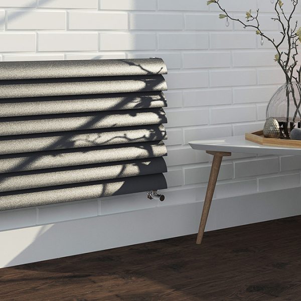 Monza 475 x 1600 Horizontal Anthracite Venetian Style Designer Radiator - Image 3