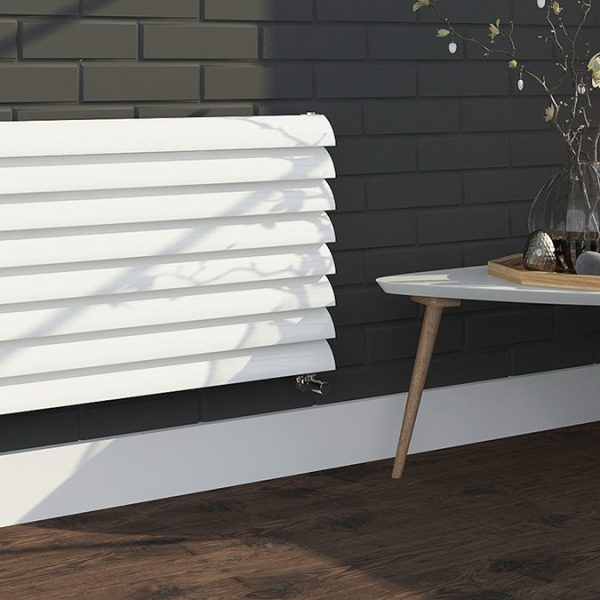 Monza 475 x 1600 Horizontal Venetian Style White Designer Radiator - Image 3