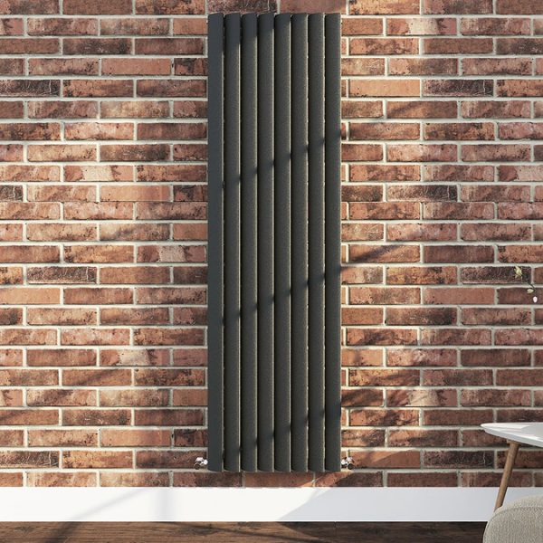 Monza 1600 x 475 Vertical Venetian Style Anthracite Designer Radiator - Image 3