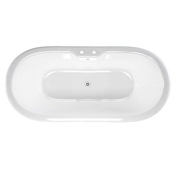 Clearwater Battello 1690 x 800mm ClearStone Gloss White Bath + Classic Chrome Feet - Image 3