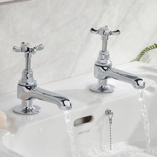 Bristan 1901 Basin Taps   Chrome - Image 4