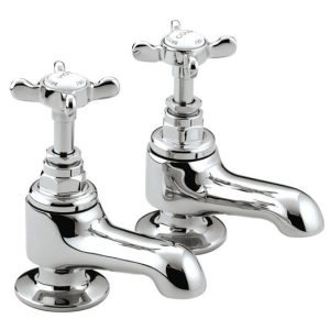 Bristan 1901 Traditional Bath Pillar Taps   Chrome Plated