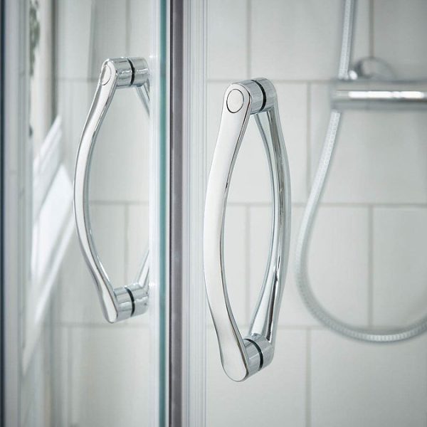 Newark 800 x 800mm Corner Entry Shower Enclosure + Slate Effect Tray - Image 6