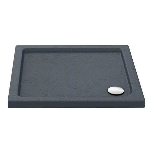Newark 800 x 800mm Pivot Door Shower Enclosure + Slate Effect Tray - Image 3