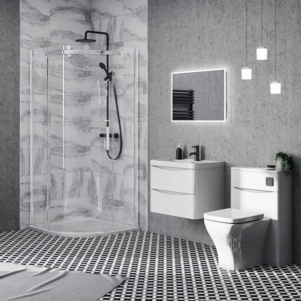 Nova Frameless 900 x 900mm Single Door Quadrant Shower Enclosure - Image 2