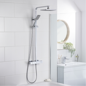 Bristan Napoli Thermostatic Bar Shower Valve and Rigid Riser Kit   Chrome