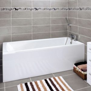 Linton Square 1700 x 700 Single Ended Acrylic Bath with Waste + Front Panel