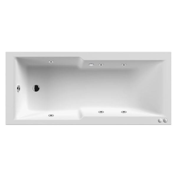 Laguna Whirlpool Spa 6 Jet Square Straight Shower Bath   1700 x 750mm - Image 3