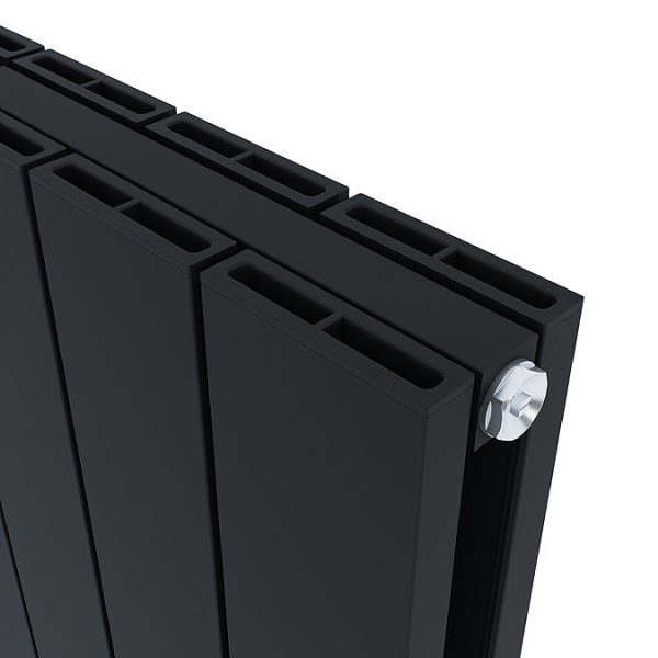 Carisa Nemo Double Panel Textured Black Aluminum Radiator 1800 x 565mm - Image 2