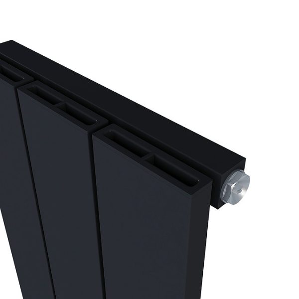 Carisa Nemo Single Panel Textured Black Aluminum Radiator 1800 x 280mm - Image 2
