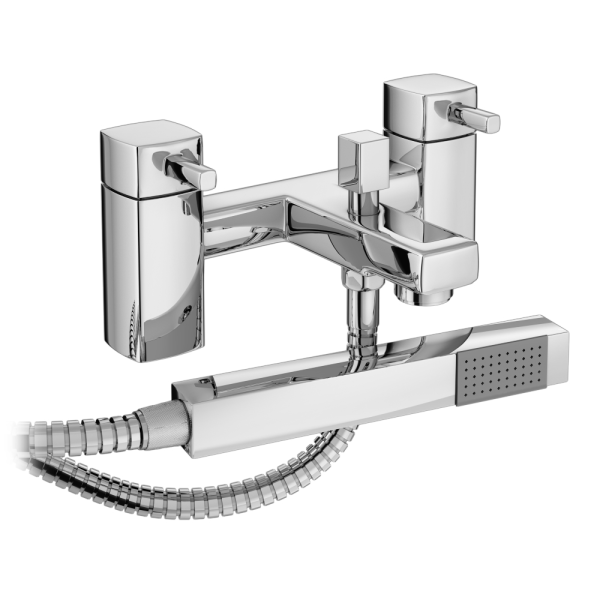 Neo Minimalist Bath Shower Mixer with Shower Kit   Chrome