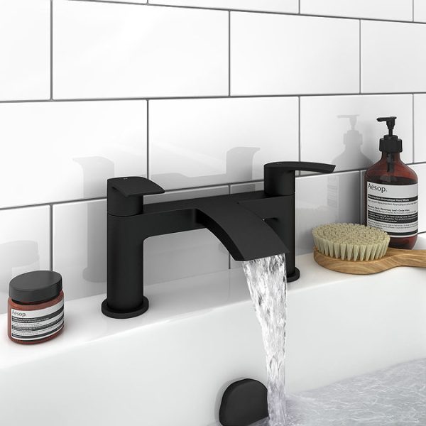 Nexus Matt Black Modern Bath Filler - Image 2
