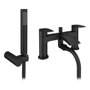 Nexus Matt Black Modern Bath Shower Mixer inc. Shower Kit