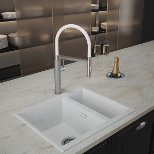 The Tap Factory Quilt Tube Brushed Nickel Kitchen Tap with K2 Filter Kit