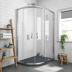 Newark LH 1200 x 800mm Offset Quadrant Enclosure + Slate Effect Tray