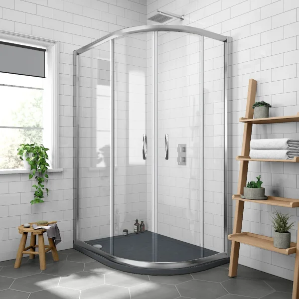Newark RH 1200 x 900mm Offset Quadrant Enclosure + Slate Effect Tray
