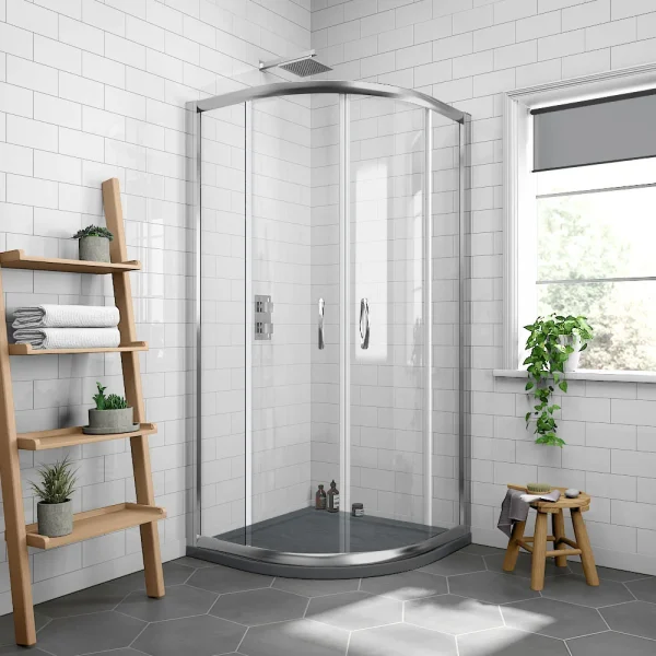 Newark 900 x 900mm Quadrant Shower Enclosure + Slate Effect Tray