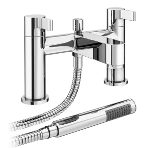 Nova Bath Shower Mixer Taps with Shower Kit   Chrome
