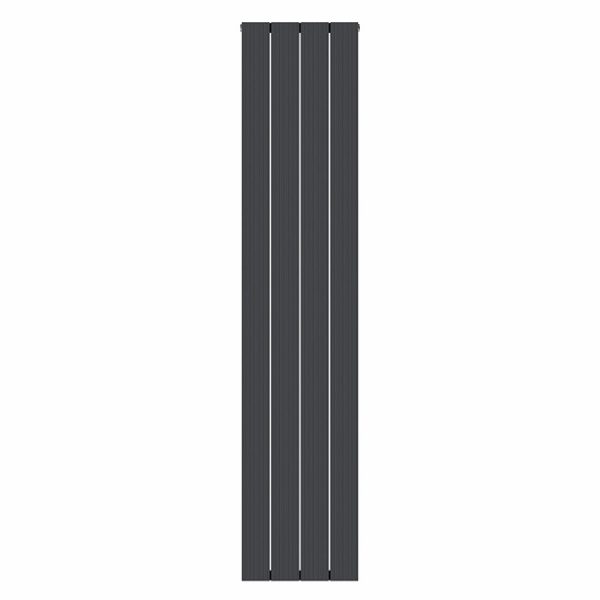 Nova Anthracite Vertical Double Panel Aluminium Radiator 1800 x 375mm (4 Section) - Image 3
