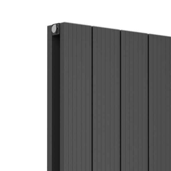Nova Anthracite Vertical Double Panel Aluminium Radiator 1800 x 375mm (4 Section) - Image 4