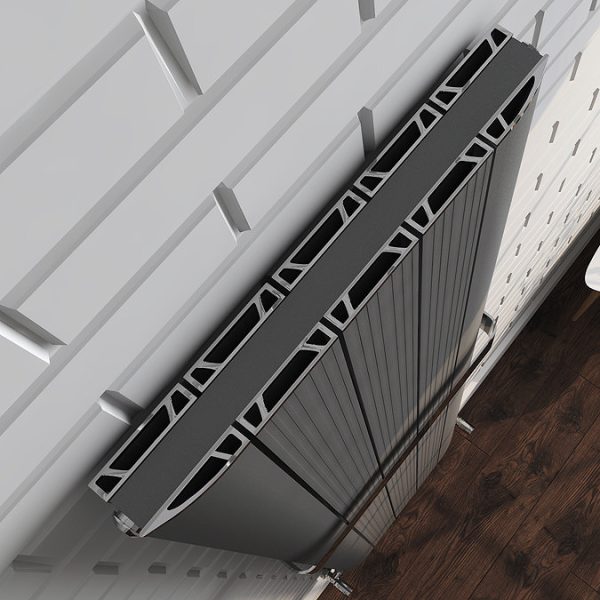 Nova Anthracite Vertical Double Panel Aluminium Radiator 1800 x 466mm (5 Section) - Image 3