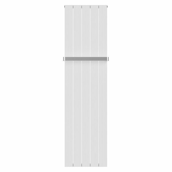 Nova White Vertical Single Panel Aluminium Radiator 1800 x 470mm (5 Section) with Rail - Image 2