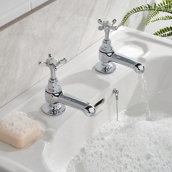 Bristan 1901 Traditional Vanity Basin Taps   Chrome Plated - Image 3