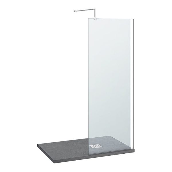 Nova 1200 x 800 Wet Room (700mm Screen + Slate Effect Tray) - Image 4