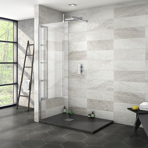 Nova 1200 x 800 Wet Room (700mm Screen + Slate Effect Tray) - Image 3