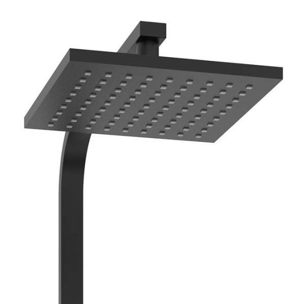 Nova Square Thermostatic Shower Kit with Spout Matt Black - Image 3