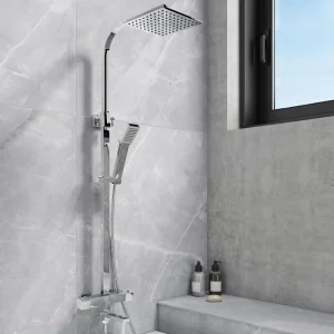 Nova Square Thermostatic Shower Kit with Spout